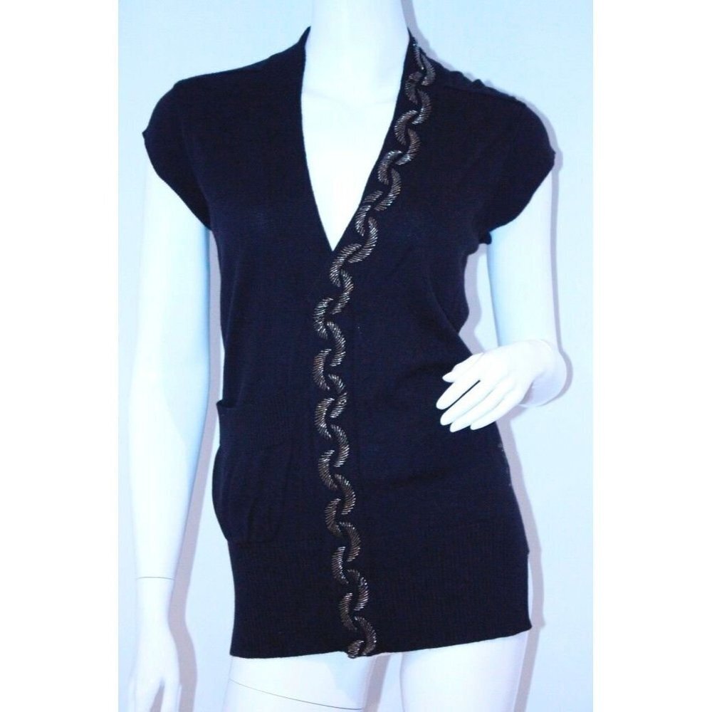 FIRETRAP Designer Beaded SHIRT Pocket TOP One Size NWT